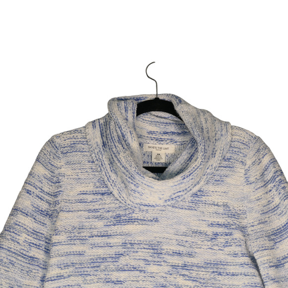 Skyes The Limit Sweater Womens PS Petite S Blue Chenille Cowl Fuzzy Soft Girl - Picture 2 of 8